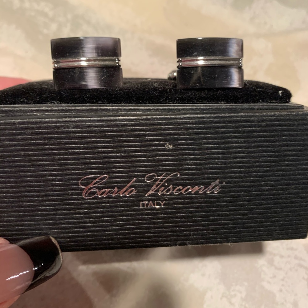 Carlo Visconti Men’s Art Deco Print Cufflinks
